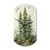 Green Pine Tree Eternal Guardians II - Asymmetric Metal Wall Clock