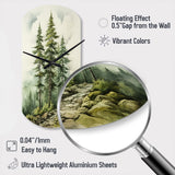 Green Pine Tree Eternal Guardians II - Asymmetric Metal Wall Clock