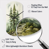 Green Pine Tree Eternal Guardians II - Asymmetric Metal Wall Clock
