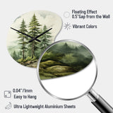 Green Pine Tree Eternal Guardians II - Asymmetric Metal Wall Clock