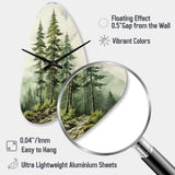 Green Pine Tree Eternal Guardians II - Asymmetric Metal Wall Clock