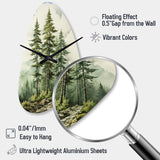 Green Pine Tree Eternal Guardians II - Asymmetric Metal Wall Clock