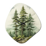Green Pine Tree Eternal Guardians II - Asymmetric Metal Wall Clock