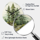 Green Pine Tree Eternal Guardians II - Asymmetric Metal Wall Clock
