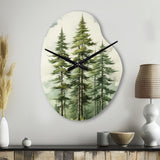 Green Pine Tree Eternal Guardians II - Asymmetric Metal Wall Clock