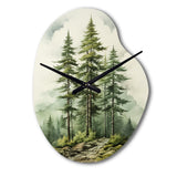 Green Pine Tree Eternal Guardians II - Asymmetric Metal Wall Clock