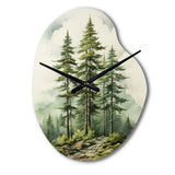 Green Pine Tree Eternal Guardians II - Asymmetric Metal Wall Clock