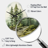Green Pine Tree Eternal Guardians II - Asymmetric Metal Wall Clock