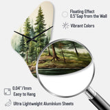 Green Pine Tree Eternal Guardians III - Asymmetric Metal Wall Clock