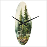 Green Pine Tree Eternal Guardians III - Asymmetric Metal Wall Clock