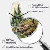 Green Pine Tree Eternal Guardians III - Asymmetric Metal Wall Clock
