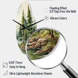 Green Pine Tree Eternal Guardians III - Asymmetric Metal Wall Clock