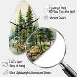 Green Pine Tree Eternal Guardians III - Asymmetric Metal Wall Clock