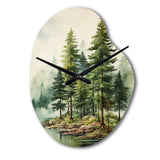 Green Pine Tree Eternal Guardians III - Asymmetric Metal Wall Clock