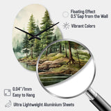 Green Pine Tree Eternal Guardians III - Asymmetric Metal Wall Clock
