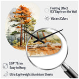 Pine Tree Majestic Ponderosa II - Asymmetric Metal Wall Clock