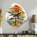 Pine Tree Majestic Ponderosa II - Asymmetric Metal Wall Clock
