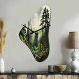 Pine Tree Forest - Asymmetric Metal Wall Clock