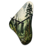 Pine Tree Forest - Asymmetric Metal Wall Clock