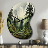 Pine Tree Forest - Asymmetric Metal Wall Clock