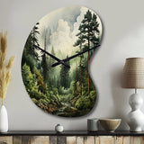 Pine Tree Forest - Asymmetric Metal Wall Clock