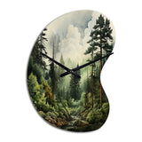 Pine Tree Forest - Asymmetric Metal Wall Clock