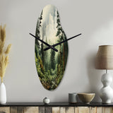 Pine Tree Forest - Asymmetric Metal Wall Clock