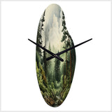 Pine Tree Forest - Asymmetric Metal Wall Clock
