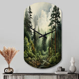 Pine Tree Forest - Asymmetric Metal Wall Clock