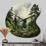 Pine Tree Forest - Asymmetric Metal Wall Clock