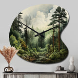 Pine Tree Forest - Asymmetric Metal Wall Clock