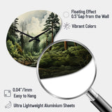 Pine Tree Forest - Asymmetric Metal Wall Clock