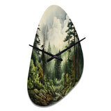 Pine Tree Forest - Asymmetric Metal Wall Clock
