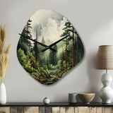 Pine Tree Forest - Asymmetric Metal Wall Clock