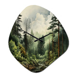 Pine Tree Forest - Asymmetric Metal Wall Clock