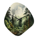 Pine Tree Forest - Asymmetric Metal Wall Clock