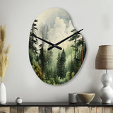 Pine Tree Forest - Asymmetric Metal Wall Clock