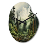 Pine Tree Forest - Asymmetric Metal Wall Clock