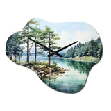 Pine Tree Reflections II - Asymmetric Metal Wall Clock