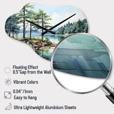 Pine Tree Reflections II - Asymmetric Metal Wall Clock