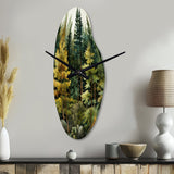 Pine Tree Symphony I - Asymmetric Metal Wall Clock