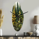 Pine Tree Symphony I - Asymmetric Metal Wall Clock