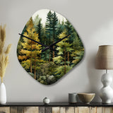 Pine Tree Symphony I - Asymmetric Metal Wall Clock
