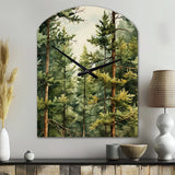 Pine Tree Symphony II - Asymmetric Metal Wall Clock