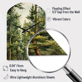 Pine Tree Symphony II - Asymmetric Metal Wall Clock