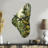 Pine Tree Symphony II - Asymmetric Metal Wall Clock