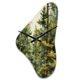 Pine Tree Symphony II - Asymmetric Metal Wall Clock