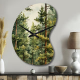 Pine Tree Symphony II - Asymmetric Metal Wall Clock