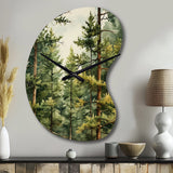 Pine Tree Symphony II - Asymmetric Metal Wall Clock