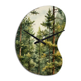 Pine Tree Symphony II - Asymmetric Metal Wall Clock